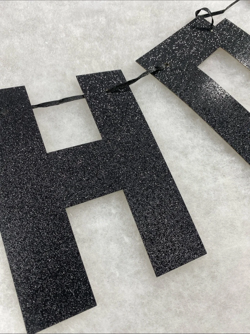 Happy Birthday Banner Party Garland - Black Glitter Minecraft 50 pcs party bags